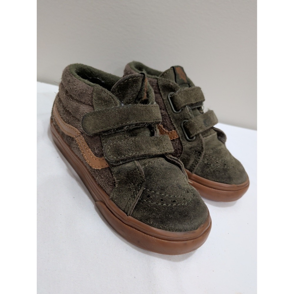 VANS Kids Sk8-Mid Reissue V Sneaker Suede Gum Grape Leaf Canteen 8.5 Toddler